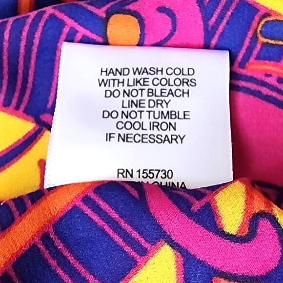 NWOT Tropical Island Vibe Blouse | Puffy Sleeve V Neck with Tie Bottom Size XL - Picture 7 of 8